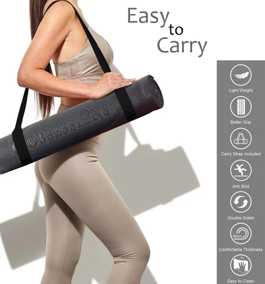 Reversible PVC Yoga Mat Reversible Brown