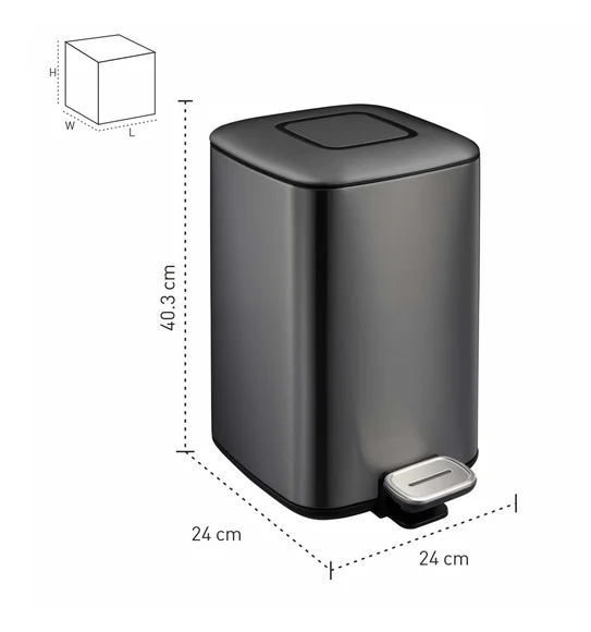 EKO 9388 Regent Deodorizer Compartment Step Bin Black Steel