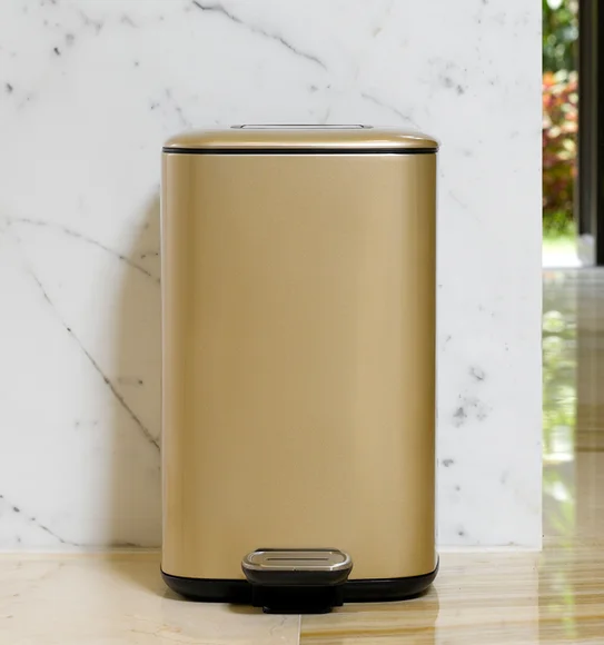 EKO 9388 Regent Deodorizer Compartment Step Bin Champagne Gold