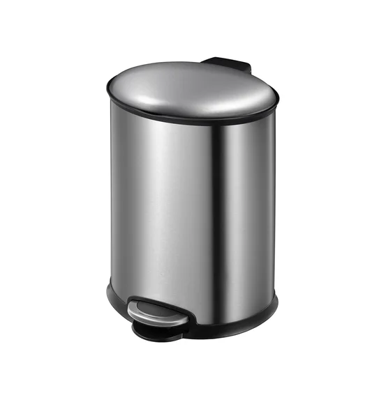 EKO 9325 Ellipse Brushed Stainless Steel Step Bin Metallic