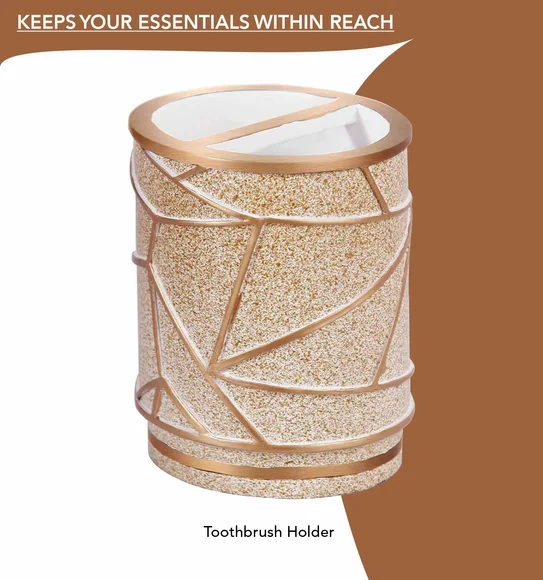Alvina Polyresin Bath Set Golden