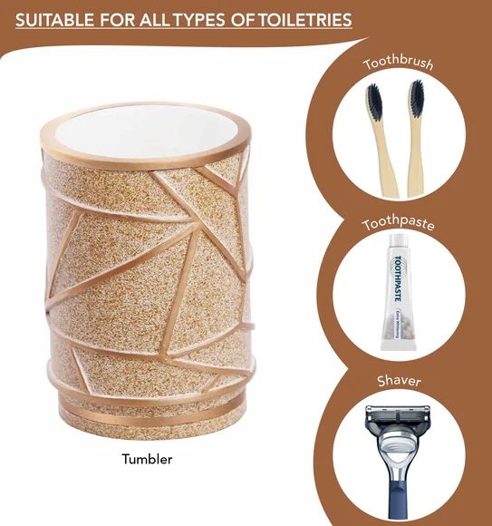 Alvina Polyresin Bath Set Golden