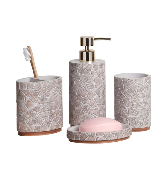 Alvina Polyresin Bath Set Camel