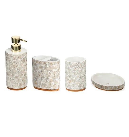Alvina Polyresin Bath Set Camel