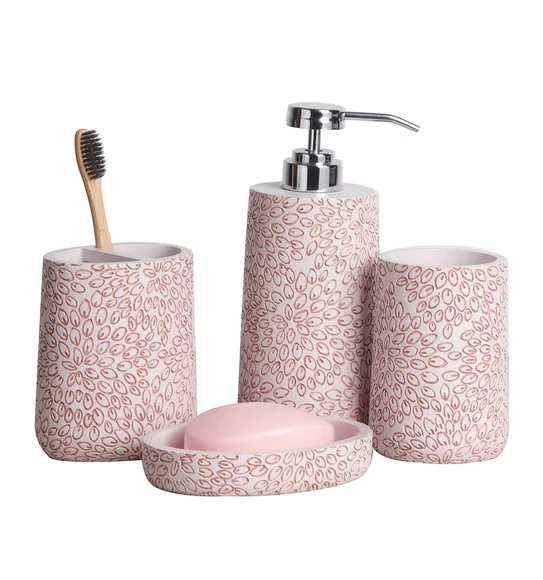 Alvina Polyresin Bath Set Cherry