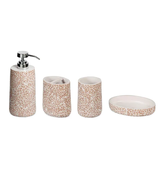 Alvina Polyresin Bath Set Cherry