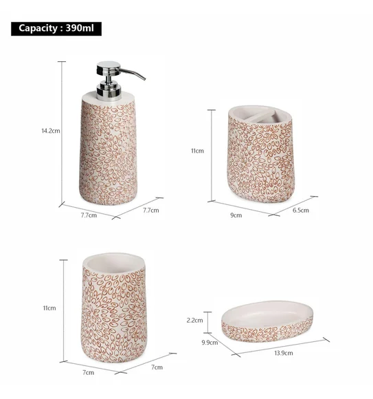 Alvina Polyresin Bath Set Cherry