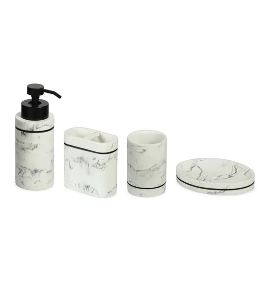 Alvina Polyresin Bath Set Marble