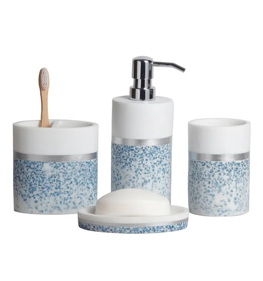 Alvina Polyresin Bath Set Blue