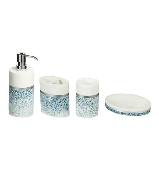 Alvina Polyresin Bath Set Blue