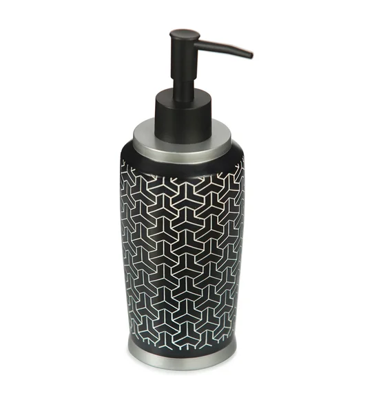 Alvina Polyresin Soap Dispenser Black Silver