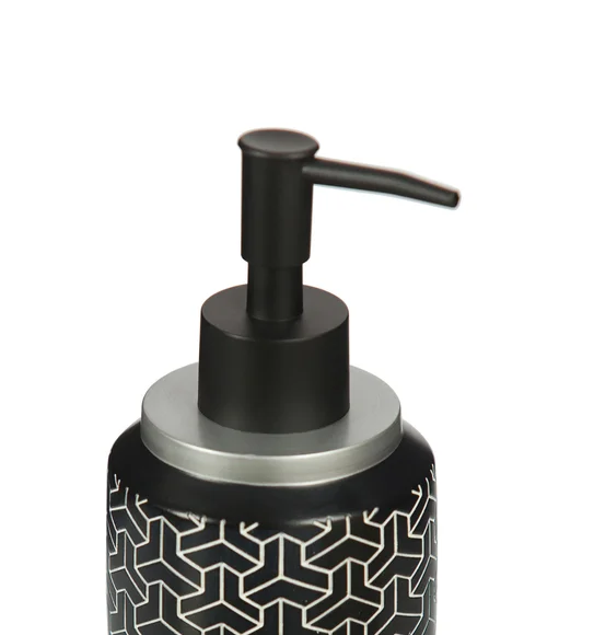 Alvina Polyresin Soap Dispenser Black Silver