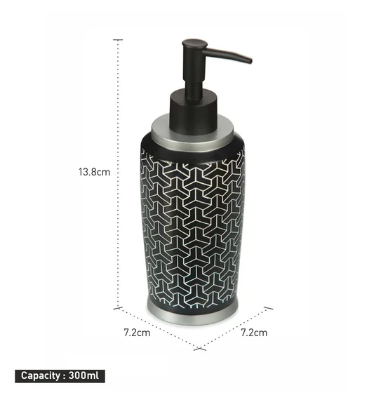 Alvina Polyresin Soap Dispenser Black Silver