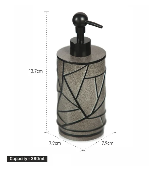 Alvina Polyresin Soap Dispenser Grey Black