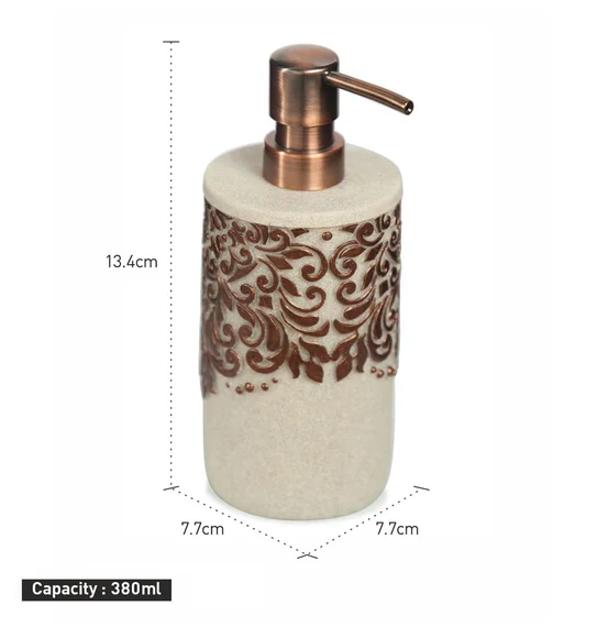 Alvina Polyresin Soap Dispenser Brown Beige