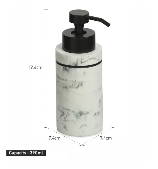 Alvina Polyresin Soap Dispenser White Marble