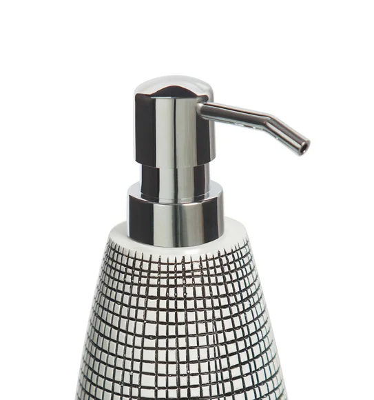 Alvina Polyresin Soap Dispenser White Black