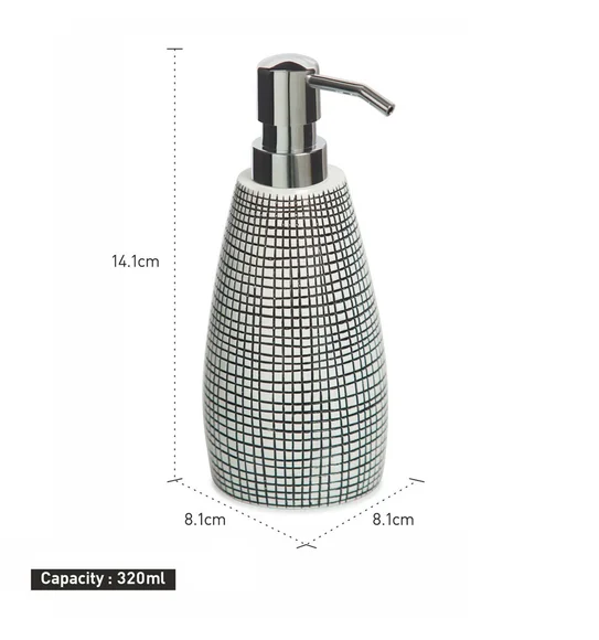 Alvina Polyresin Soap Dispenser White Black