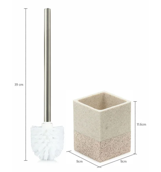 Alvina Polyresin Toiletbrush Holder L.Beige