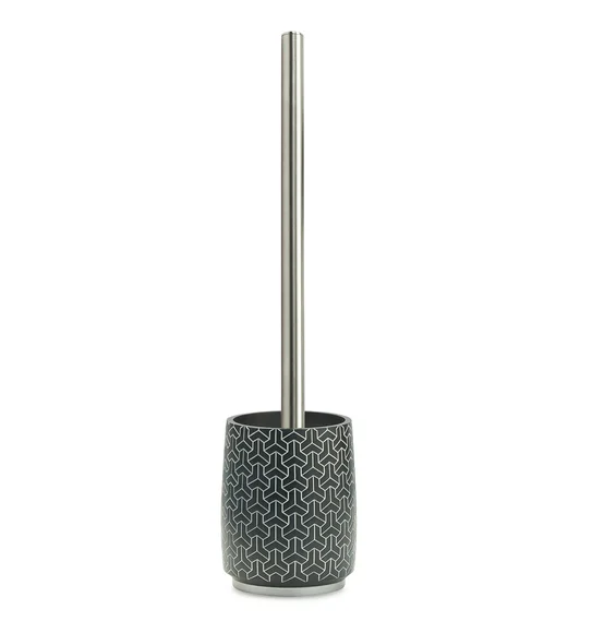 Alvina Polyresin Toiletbrush Holder Black White