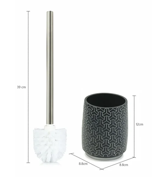 Alvina Polyresin Toiletbrush Holder Black White