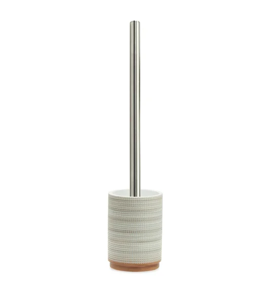 Alvina Polyresin Toiletbrush Holder Wood