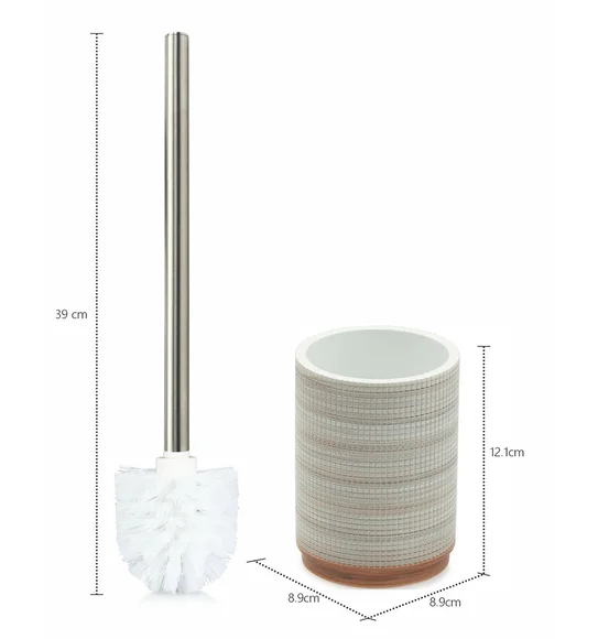 Alvina Polyresin Toiletbrush Holder Wood