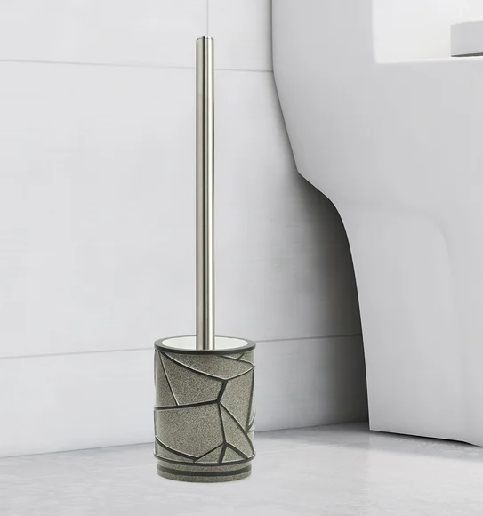 Alvina Polyresin Toiletbrush Holder Grey Black