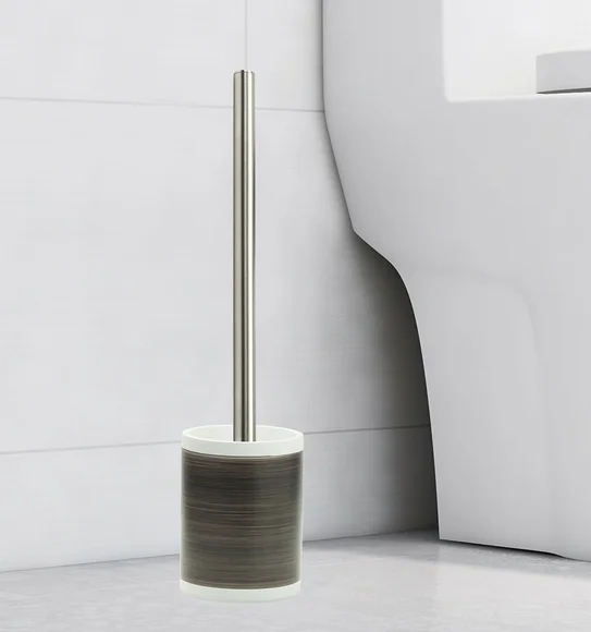 Alvina Polyresin Toiletbrush Holder Brown White