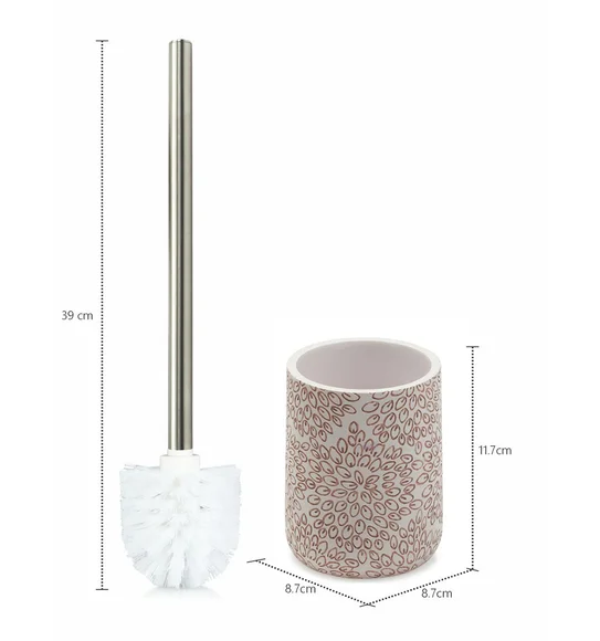 Alvina Polyresin Toiletbrush Holder Pink