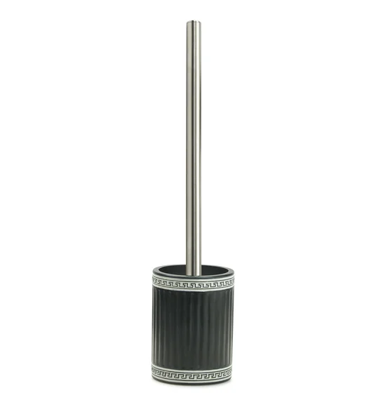 Alvina Polyresin Toiletbrush Holder Black Silver