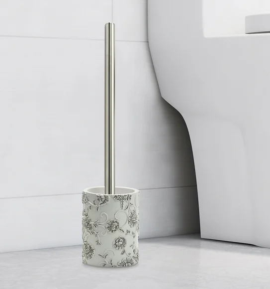 Alvina Polyresin Toiletbrush Holder Light Grey