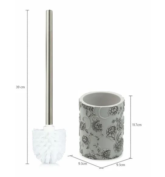 Alvina Polyresin Toiletbrush Holder Light Grey
