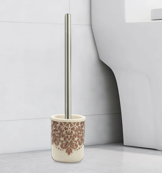 Alvina Polyresin Toiletbrush Holder Brown Beige