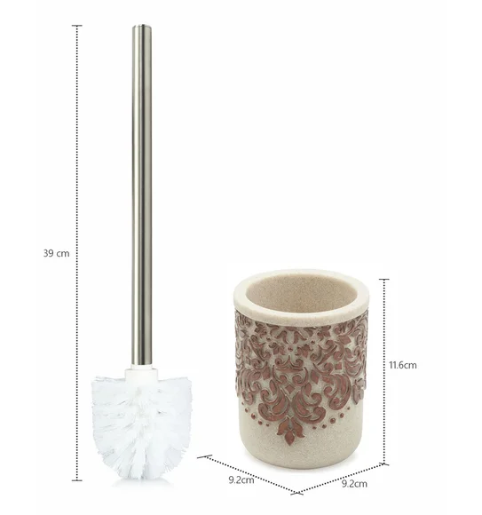 Alvina Polyresin Toiletbrush Holder Brown Beige