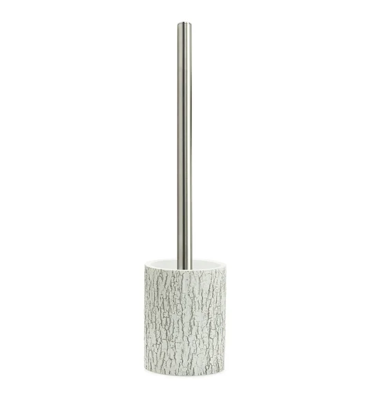 Alvina Polyresin Toiletbrush Holder Silver Grey