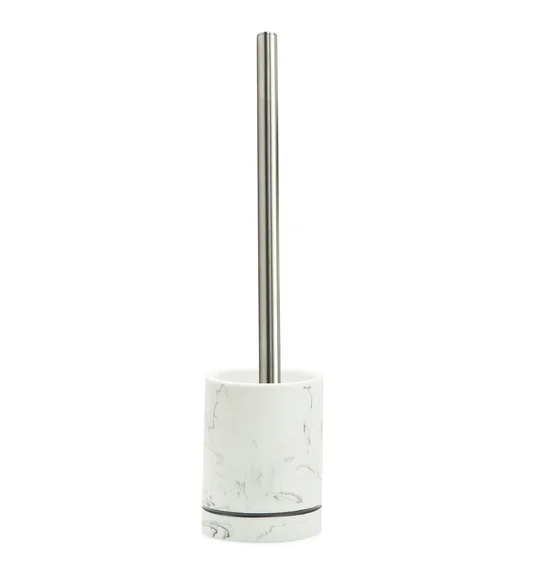 Alvina Polyresin Toiletbrush Holder Marble White
