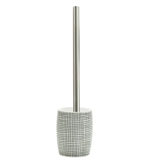 Alvina Polyresin Toiletbrush Holder White Black