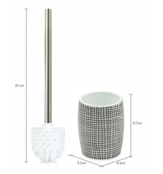 Alvina Polyresin Toiletbrush Holder White Black