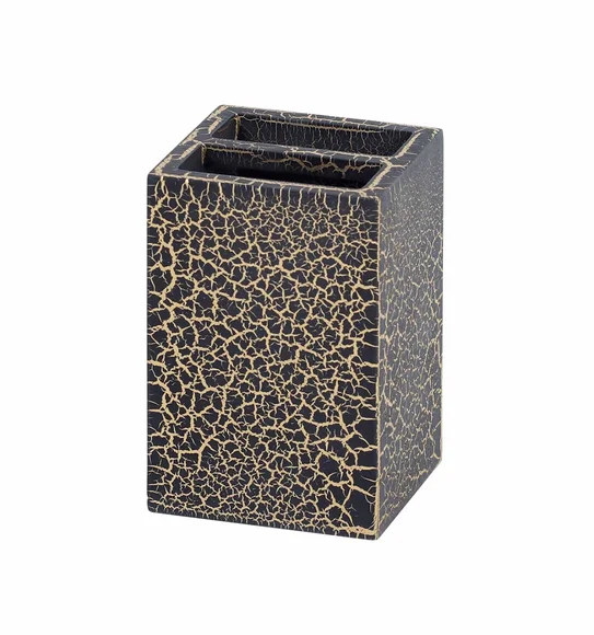 Alvina Polyresin Bath Set Black Gold