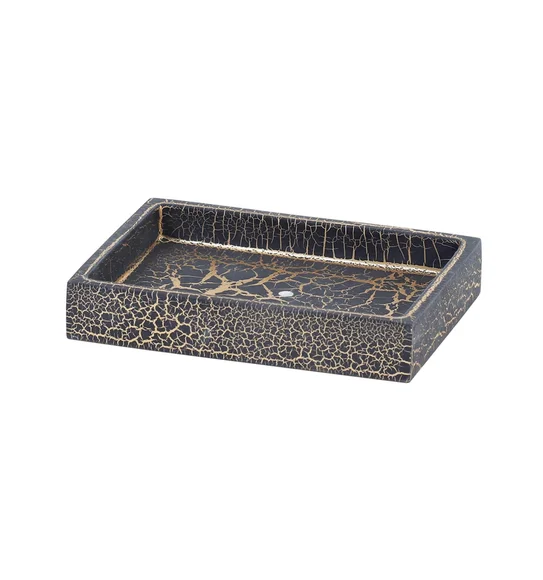 Alvina Polyresin Bath Set Black Gold