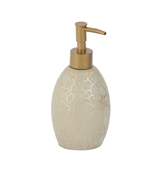 Alvina Polyresin Bath Set Beige Gold