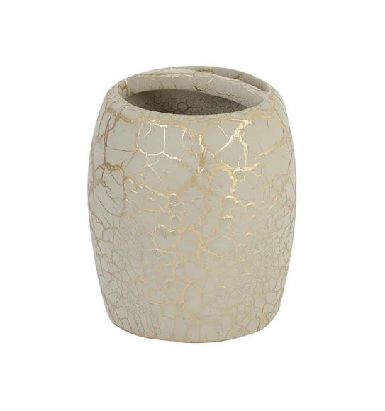 Alvina Polyresin Bath Set Beige Gold
