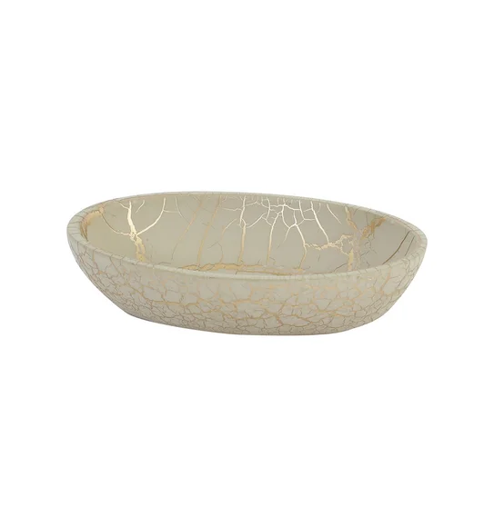 Alvina Polyresin Bath Set Beige Gold