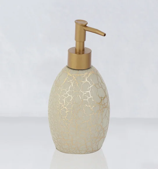 Alvina Polyresin Soap Dispenser Beige Gold