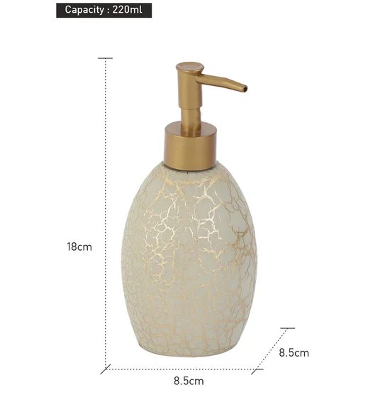 Alvina Polyresin Soap Dispenser Beige Gold