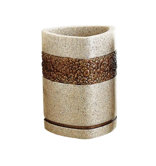 Alvina Polyresin Bath Set Sandstone Brown
