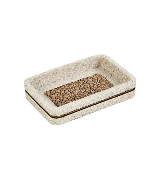 Alvina Polyresin Bath Set Sandstone Brown