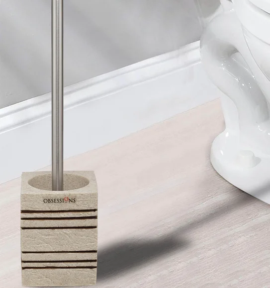 Alvina Polyresin Toiletbrush Holder L Beige