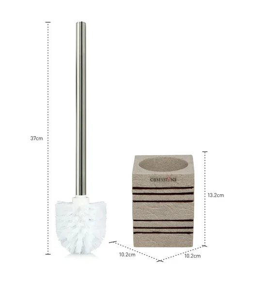 Alvina Polyresin Toiletbrush Holder L Beige